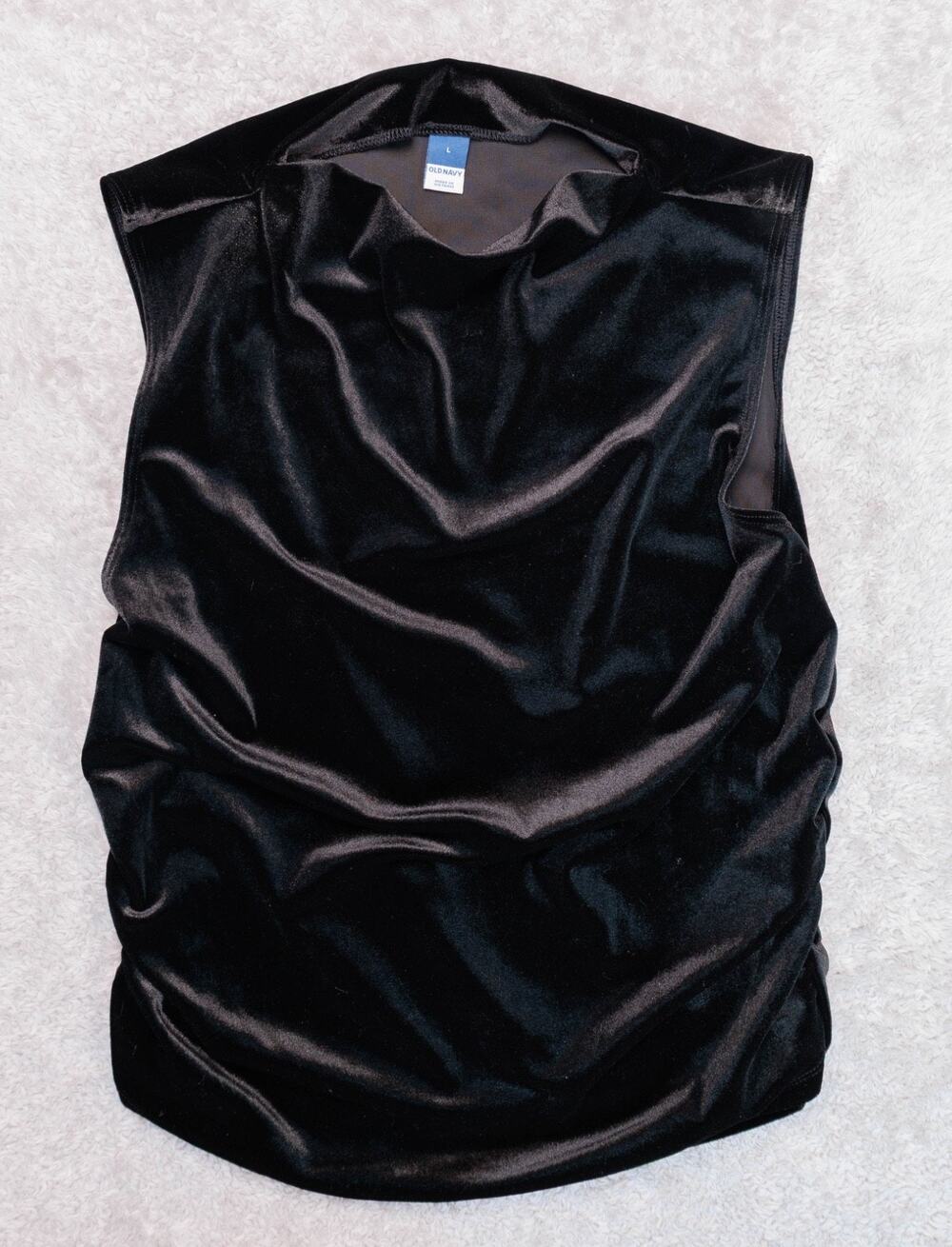 Old Navy Black Velvet Cowl Neck Tank Top Womens Size L
